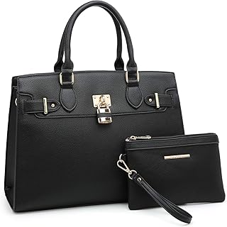 Women Handbags and Purses Ladies Shoulder Bag Top Handle Satchel Tote Work Bag with Matching Clutch