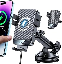 Wireless Car Charger, MOKPR 15W Fast Charging Auto-Clamping Car Mount Universal Hands-Free Car Charger Mount for Dash Windshield Air Vent Compatible with iPhone 16 15/14/13/12, Samsung S23/S22/S21,etc