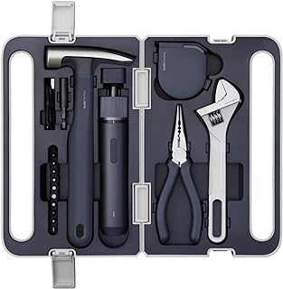 HOTO 18-Piece Tool Kit, Electric Screwdriver w/LED, 3 Torque, 10 Bits, Basic Home Tool Kit - Compact & Portable w/Hidden Buckle, Home Repair Set for DIY Projects/Dorm Repairs/Assembling